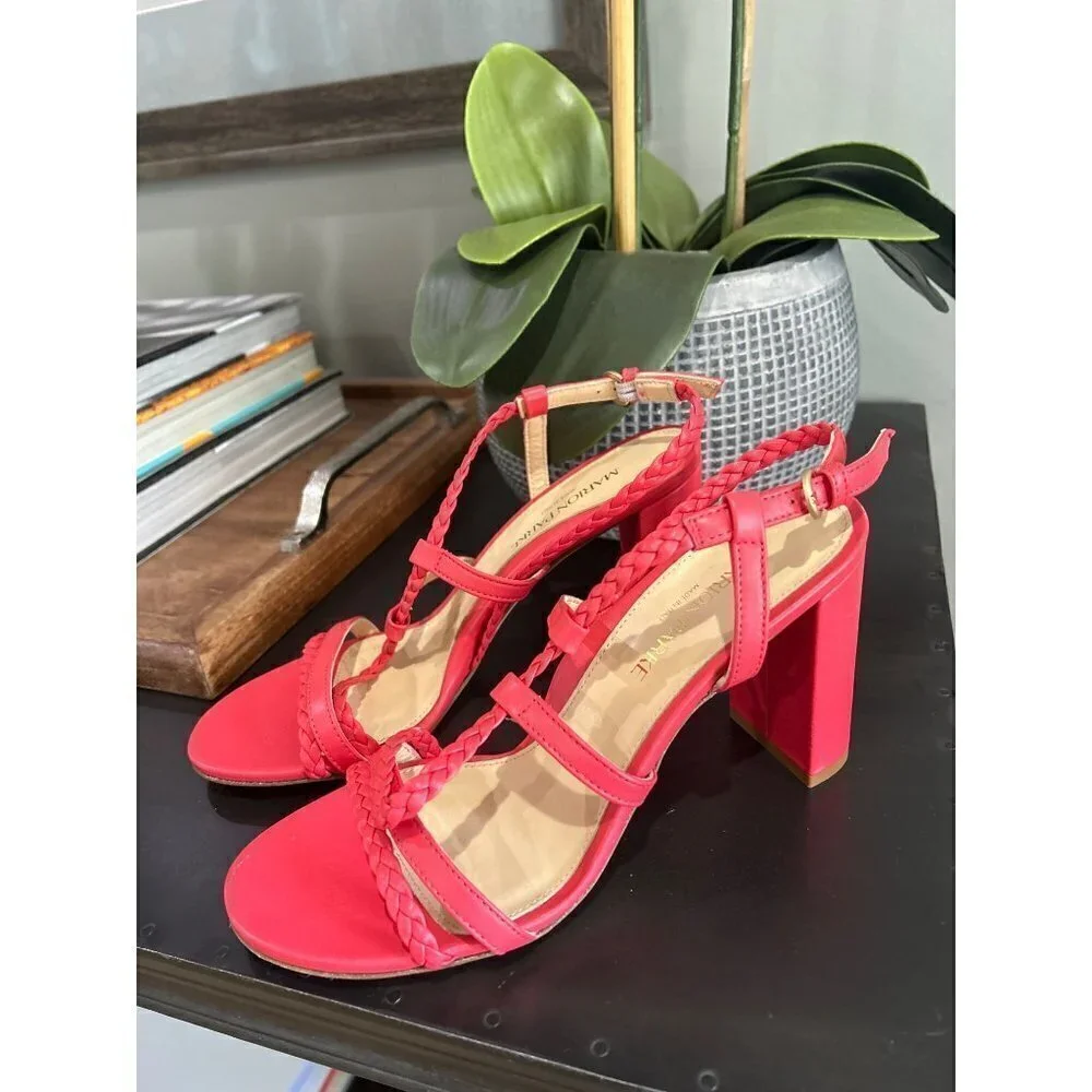 MARION PARKE Hannah 85mm Sandals Coral Orange Womens 7.5